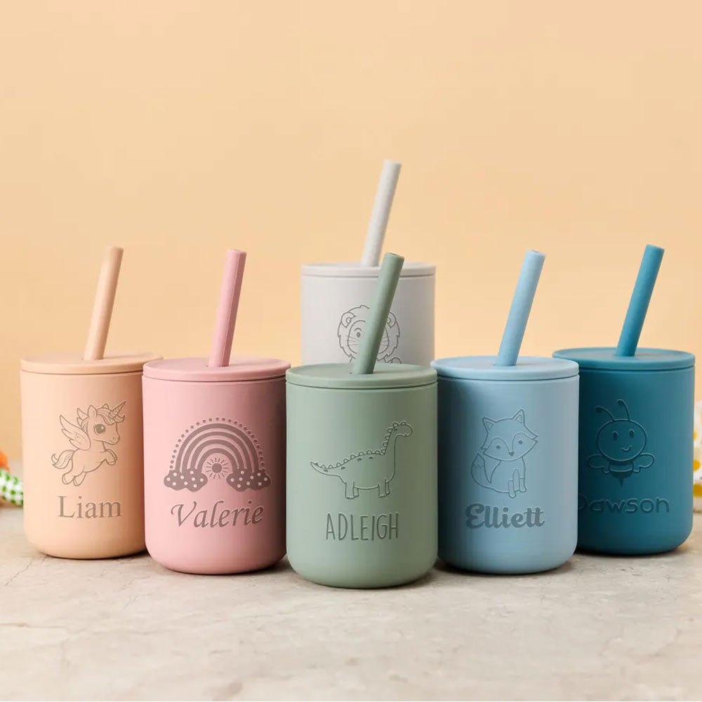Silikonowy kubek z słomką dla  – Baby Food Jars With Lids recenzja i cena